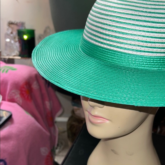RDC Green and White Striped Dress Hat/Derby Wide Brim Hat main image 6